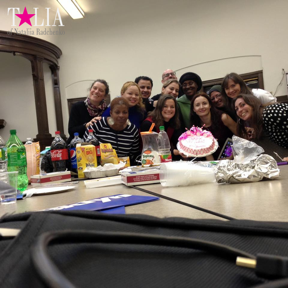 There is our English class at the Brooklyn Public Library, New York